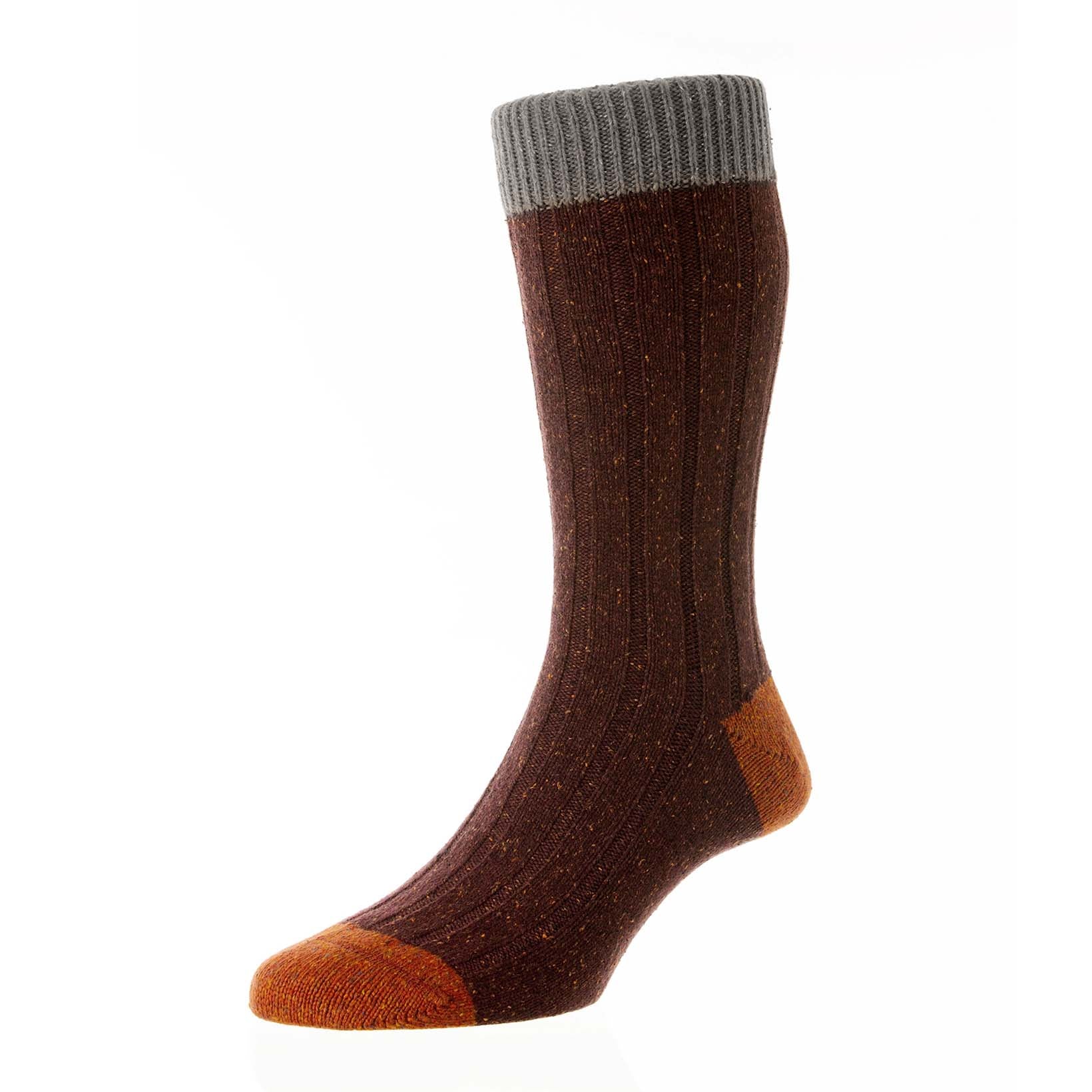 Thornham - 6x2 Rippen mit Kontrast Wolle Socke für Herren-Scott Nichol-Conrad Hasselbach Shoes & Garment