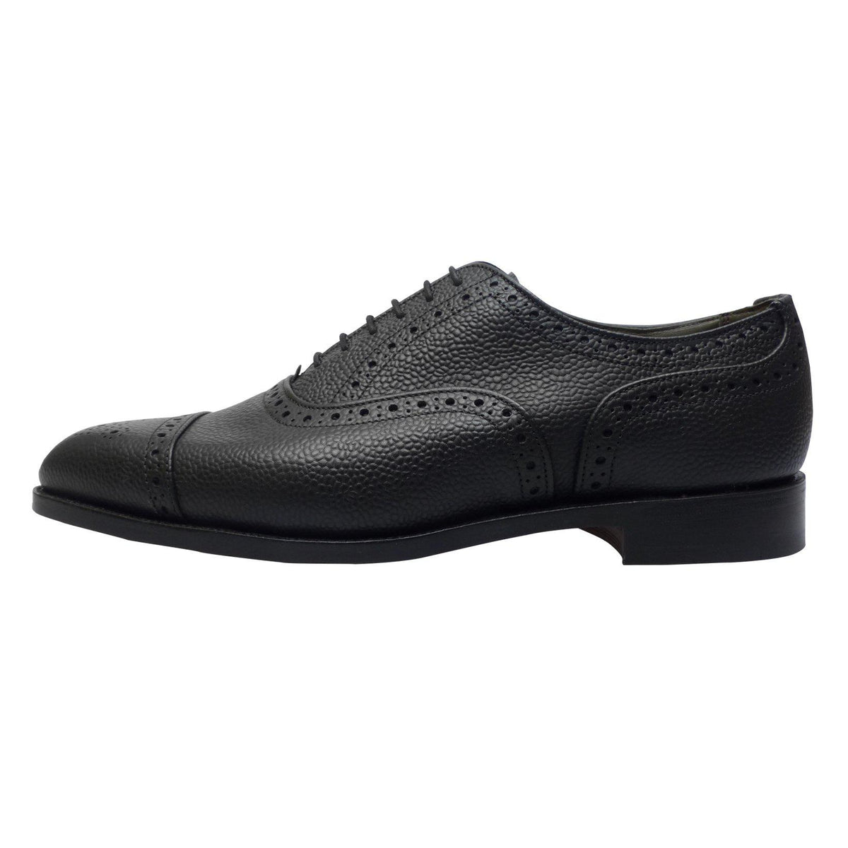 Semi Brogue Shoe Black Scotch Grain-Tricker&#39;s-Conrad Hasselbach Shoes &amp; Garment